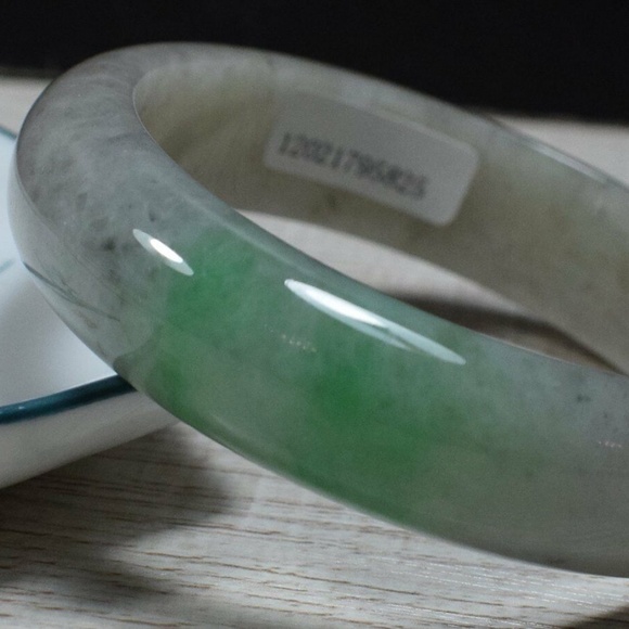 Certified Green 100% Natural A JADE Jadeite Bangle Bracelet 玉镯 55mm - Picture 5 of 11